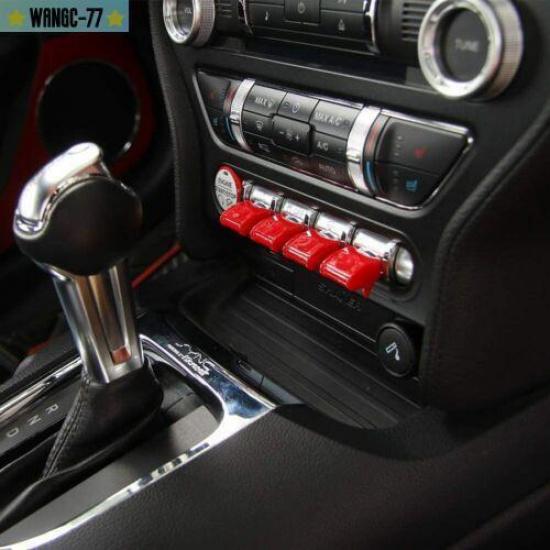 Red Center Console Dashboard Switch Cover Trim Fit For Ford Mustang 2015-2017 T
