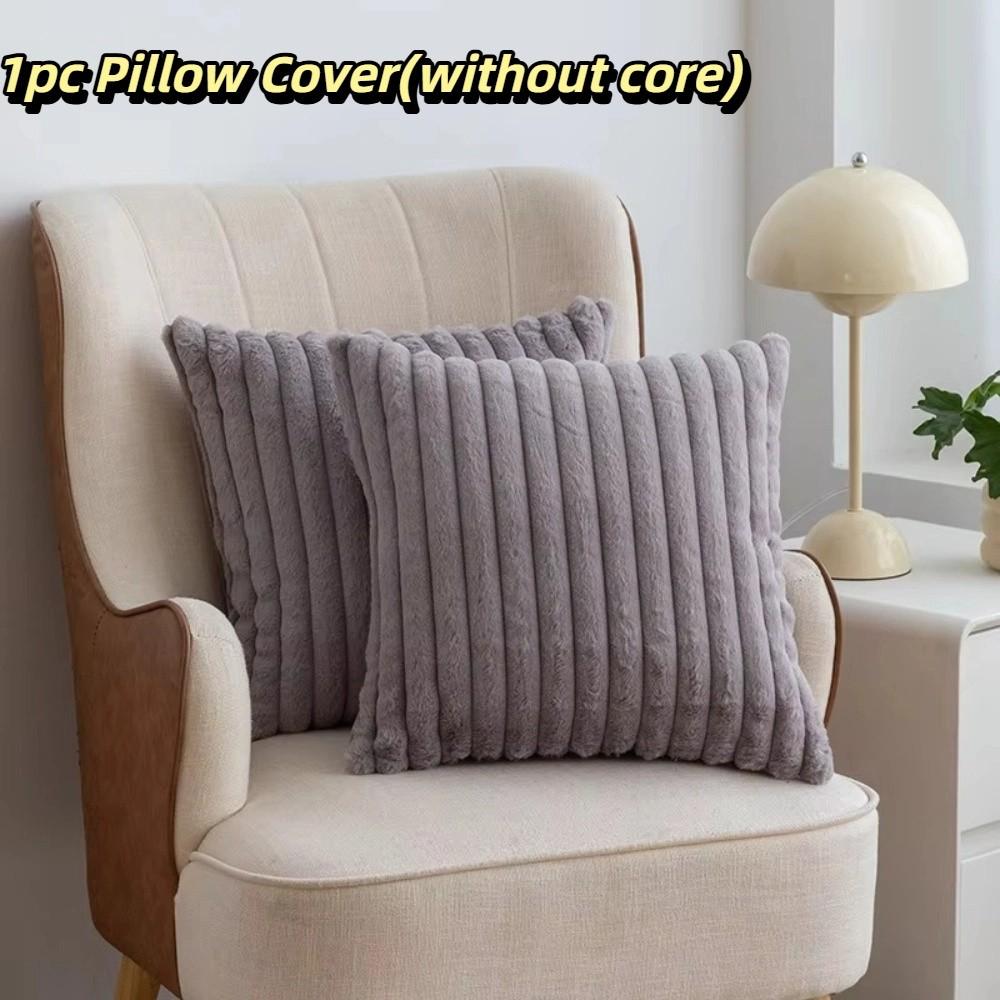 Decorative Plush Pillow Cover Skin Friendly Short Plush Pillowcase  Autumn and Winter