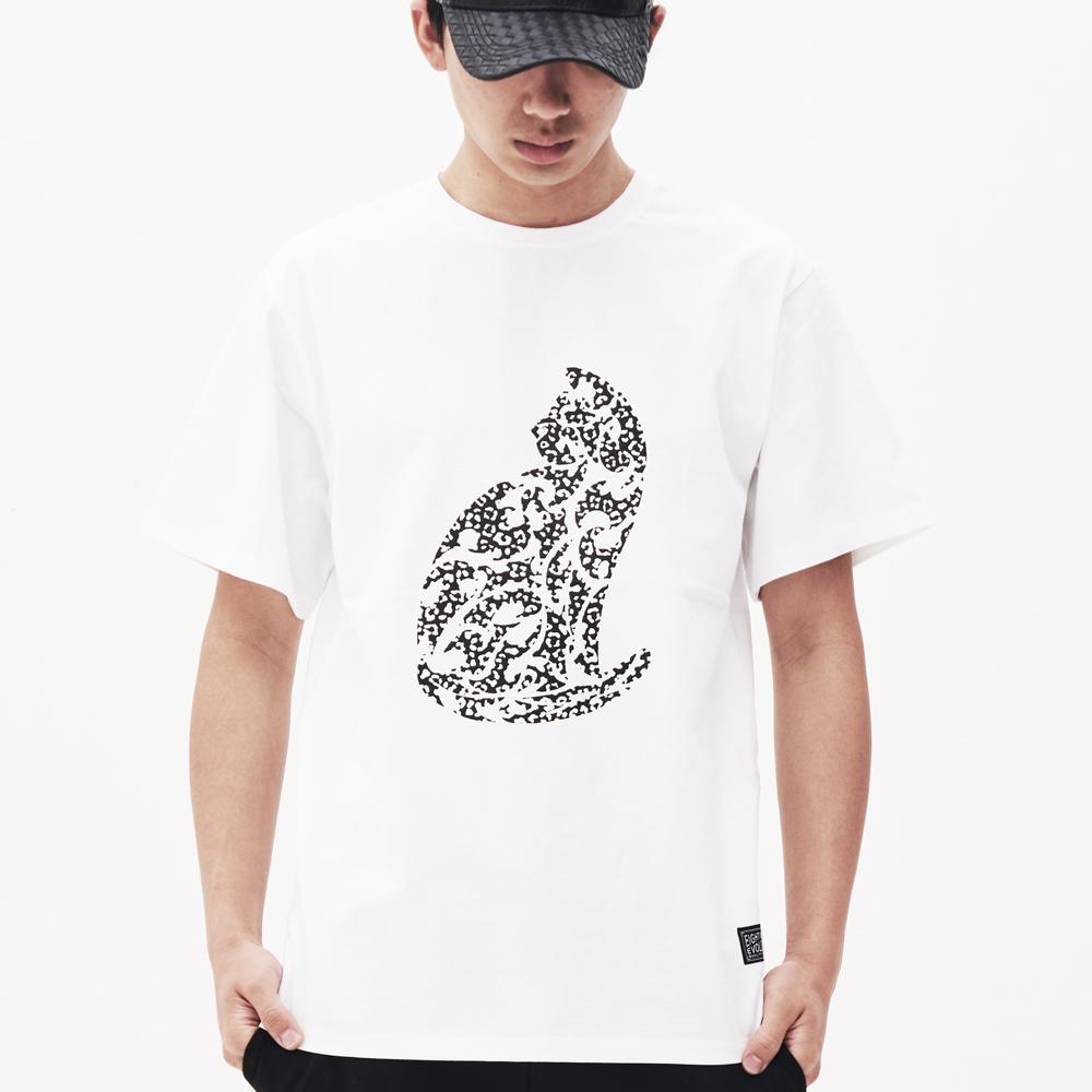 EIGHTVOLUME Ev Leopard Cat White Tee