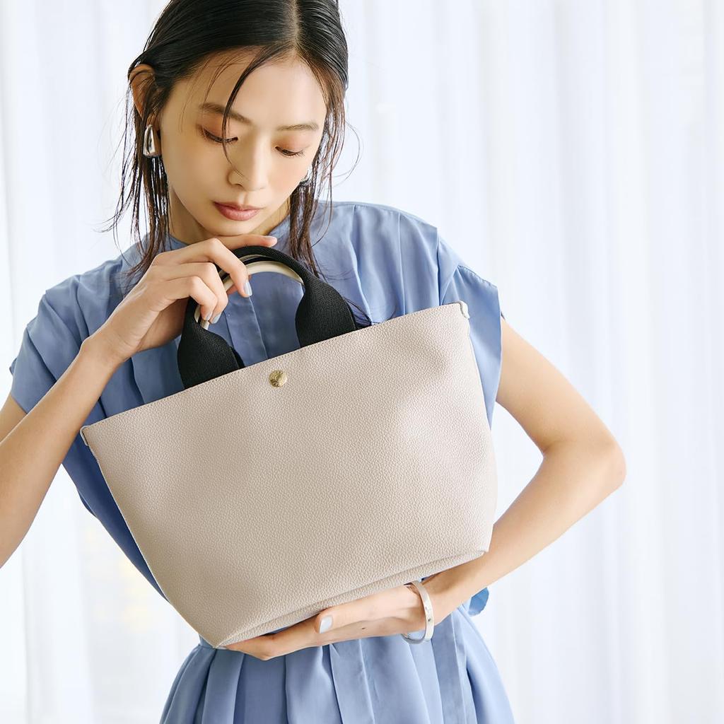 Topkapi Breath Scotch Grain Neo Leather Tote Sand Gray Bag, Plain, Women's, 503080103200,