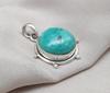 Tibetan Turquoise Pendant Necklace: 925 Silver Boho Healing Jewelry