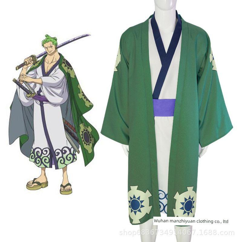 

One Piece Wano Country Zoro Tenro Cosplay Costume Yukata Kimono Japanese Style Cosplay Outfit Performance Costume Sauron Juro Cos Clothing S