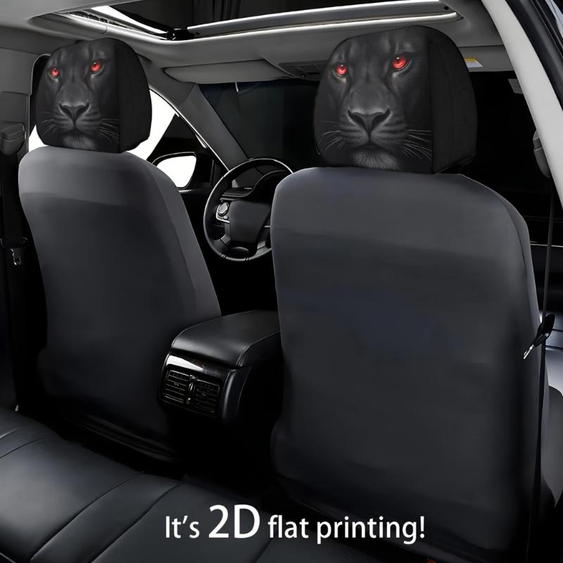 Quick Install Car Headrest Covers Bear Or Themes Strong Polyester Component Elegant Interior Accessories for Car