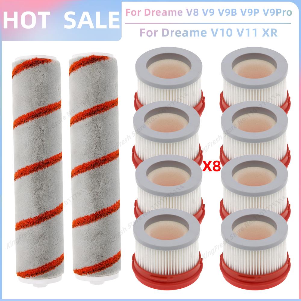 Fit For Dreame V9 V10 V11 V8 V9B V9P V9Pro XR Wireless Handheld Vacuum Cleaner Parts Main Roller Mites Removal Brush HEPA Filter