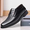 Fashion 2025 Spring Pointed Breathable Wedding Shoes for Men Fashion Designer Black Big Size Leather Shoes Male Lace Casual Dress Shoe