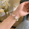 Milk Blue Cloud~ Handmade Beaded Bracelet Women's Tide Niche Design Smiley Face Bracelet Sweet and Cute Jewelry Versatile
