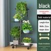 Multi-tier Wrought Iron Plant Stand: Movable Flower Pot Holder for Balcony or Living Room.