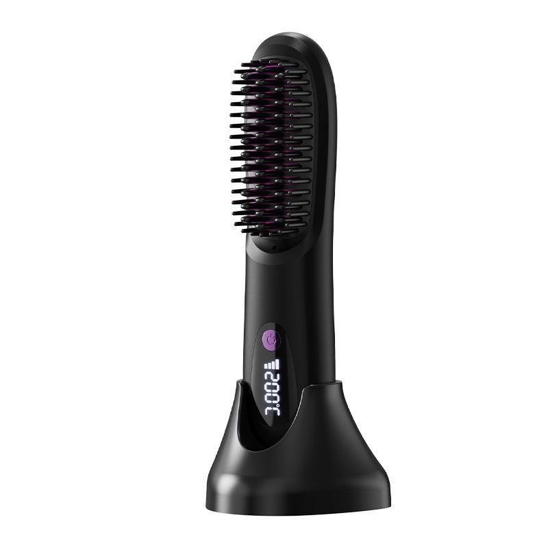Portable LCD Hair Straightening Comb: Negative Ion Charging, Safe Heat, No Hair Damage