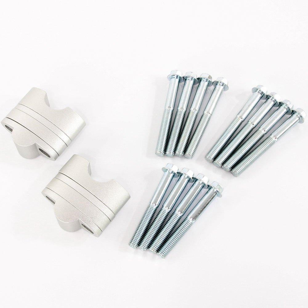 Bar Rise Adapter Kit for Standard Diameter Handlebar Lift Silver 22.2mm Handlebars, 24-39mm Spacer,