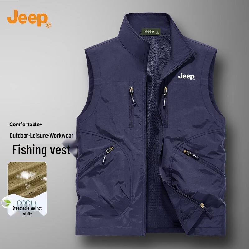 JEEP Men s Multi-pocket Outdoor Fishing Vest 4XL