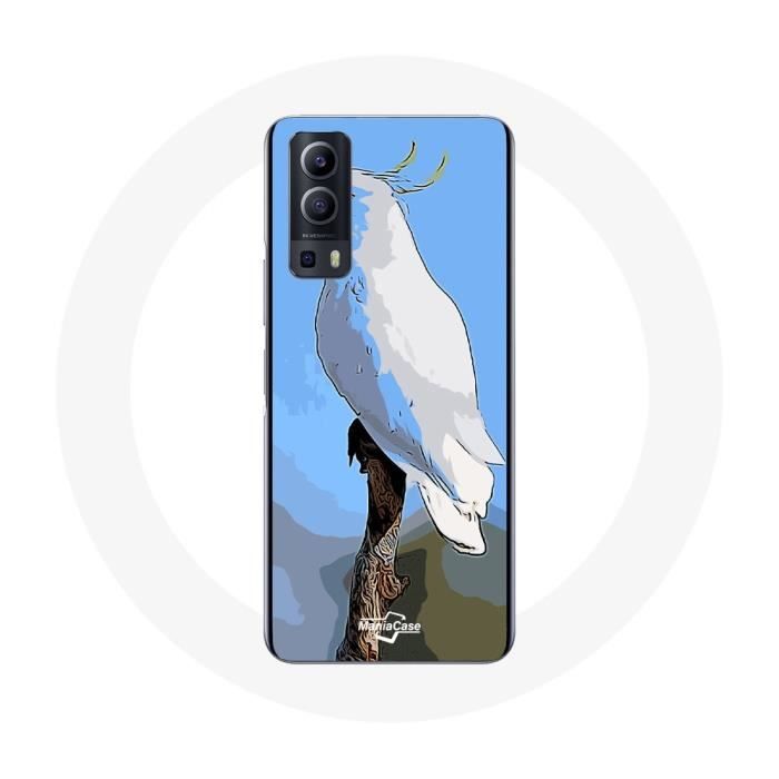 Coque - Vivo - Y72 - Souple - Blanc - Cacatoès Perroquets