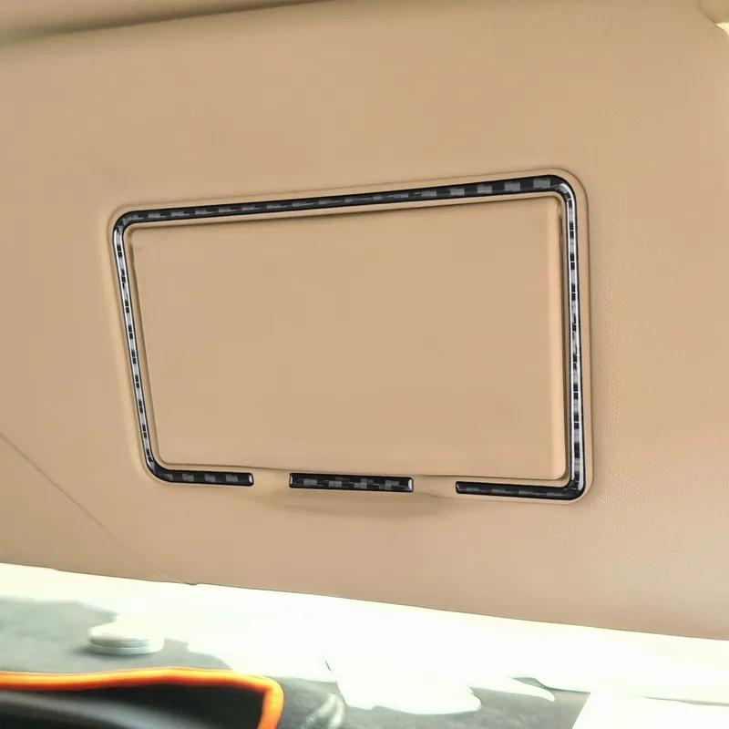 Carbon Fiber Car Accessories Vanity Makeup Mirror Panel Frame Modified Interior Cover Sticker Trim For Ford Focus MK3 2012-2018