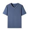 Men's Plus Size Ice Silk V-Neck Short Sleeve Mesh Sports T-Shirt