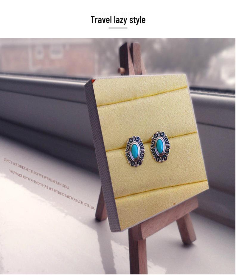 Vintage S925 Silver Turquoise Versatile Stud Earrings for Women