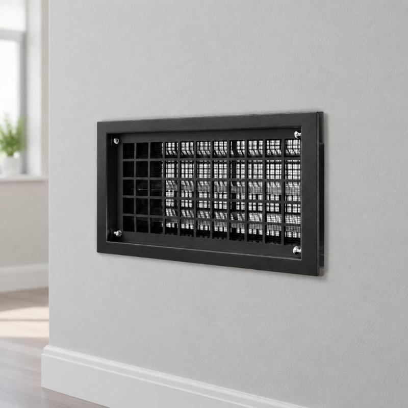 HVAC-Luftauslass, Wohnraum-Luftgitter mit Aluminiumteilen, Mechanische Temperaturregelung ohne Strom, Feines Siebpanel und geschichtete Innenstruktur