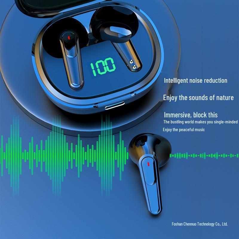 Ultralight True Wireless Bluetooth Earphones 2025 – Half-in-Ear, Long Battery Life, Noise Cancelling, Ideal for Sports & Fitness