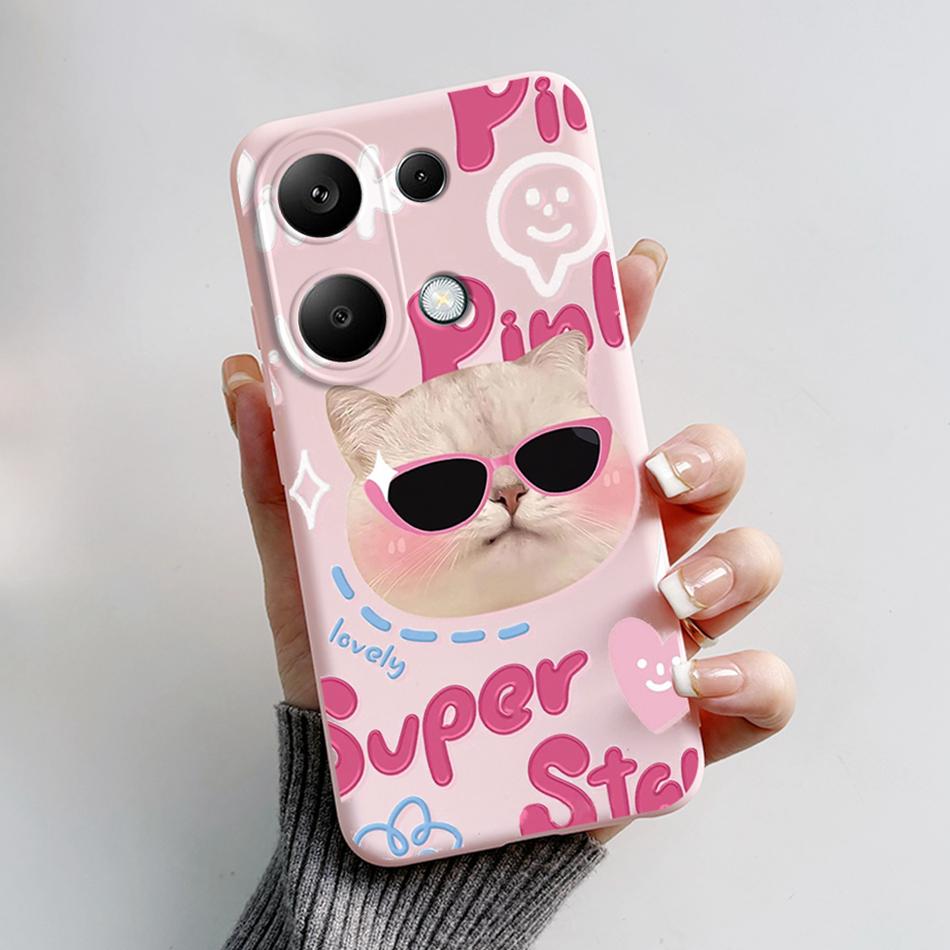 For Poco M6 Pro 4G Case Silicon Cover Soft Bumper for Xiaomi Poco M6 Pro M6Pro 4G Global Phone Cases M 6 Pro Cartoon TPU Shells