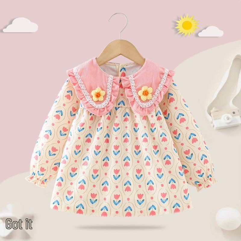 Autumn Waterproof Princess Coverall: Stylish, Stain-Resistant Protective Dress for Girls