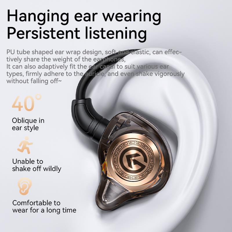 L-Shaped Plug Gaming Earphones Surround Sound Type C&3.5mm In Ear Headphones Noise Reduction Earbuds Sports Headsets for Samsung