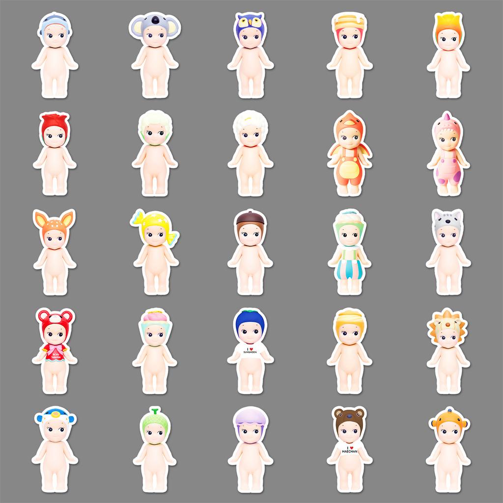 50 Pieces of Sonny Angel Doodle Stickers Cartoon Cute Creative Guka Decorative Mobile Phone Case Water Cup Trunk Stickers