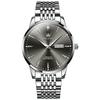OLEVS Top Brand Silver Black Luxury Men's Automatic Mechanical Watches Stainless Steel Sports Waterproof Watch Reloj Hombre