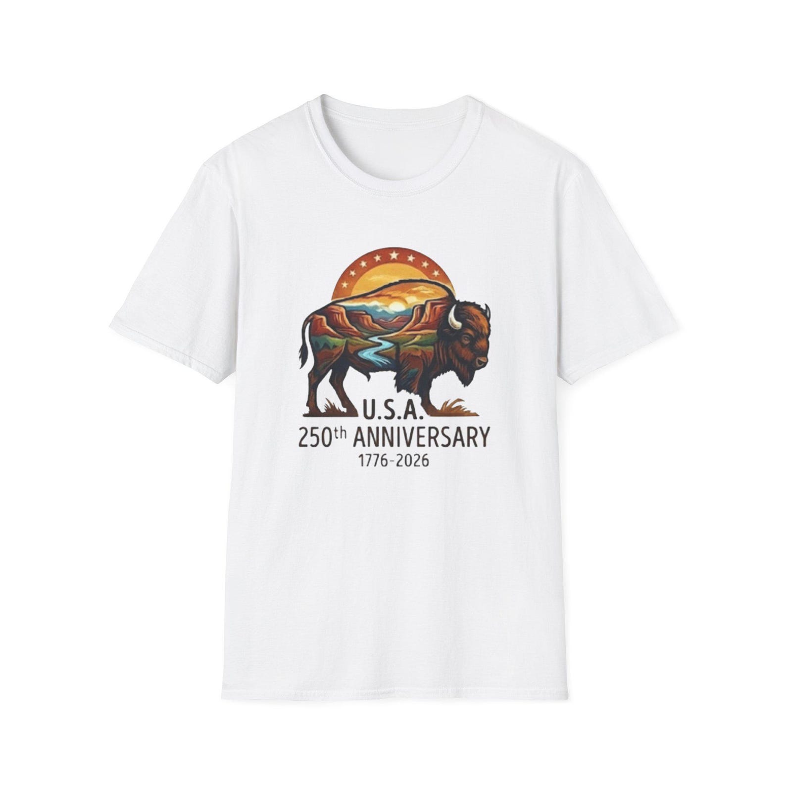 Buffalo Landscape 250th Anniversary T-Shirt | USA 1776-2026 2XL