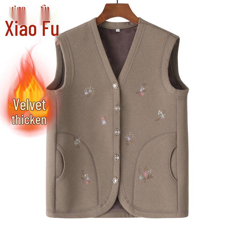 Elderly Women's Fleece-Lined Warm Vest