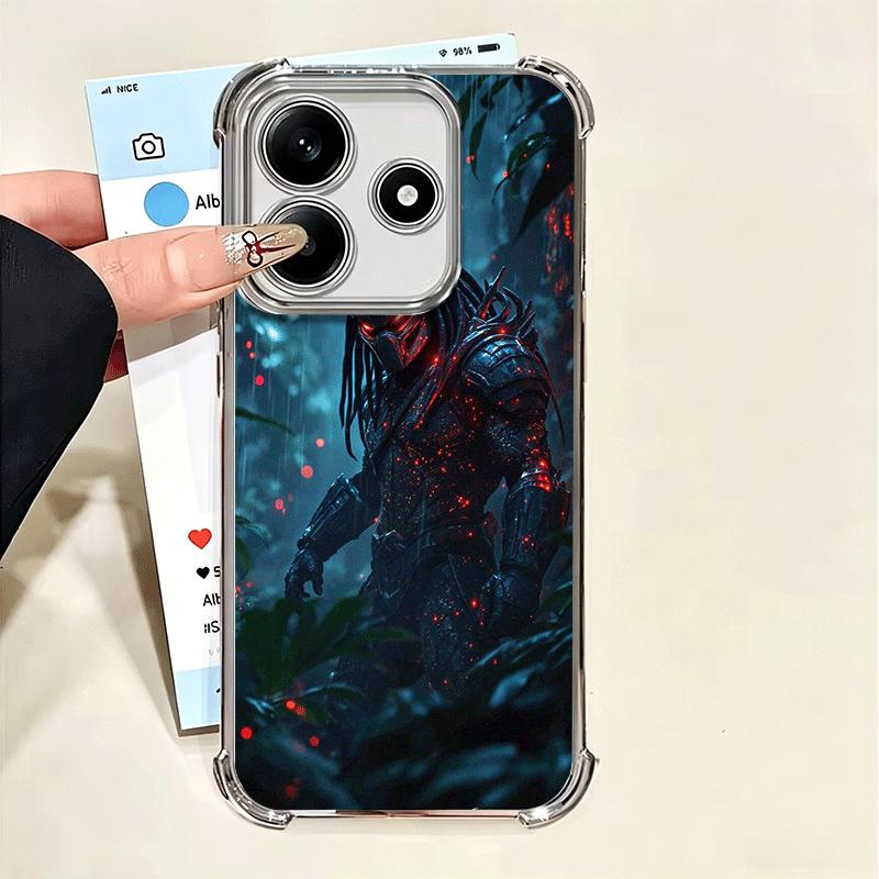 A-Alien Vs P-Predator Plating Phone Case For Xiaomi Poco X5 X6 X7 X8 Pro Max F8 Ultra F7 M8 M7 M5S Redmi 15C 15 14C 13C 13 X3 12
