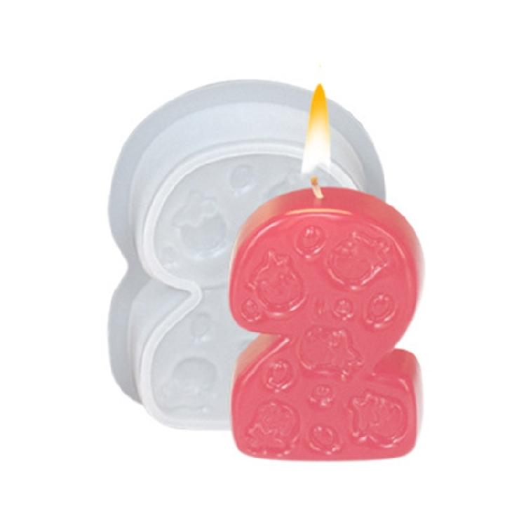 Strawberry Number Silicone Candle Mold Food Safe Silicone Fondant Molds For Epoxy Resin Chocolate Baking Cake Decoration