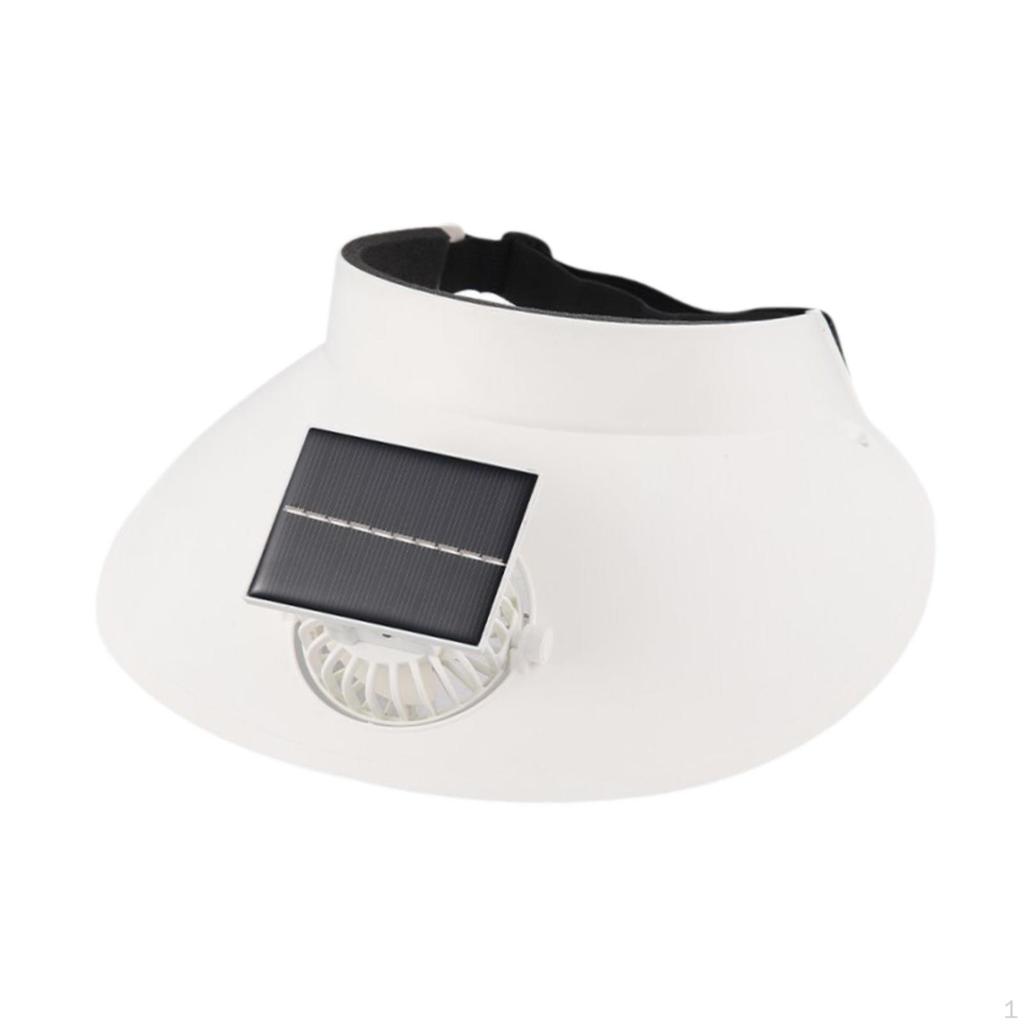 Kapelusz przeciwsłoneczny z wentylatorem dla mężczyzn i kobiet Przenośny Oddychający 3 prędkości Outdoor Solarny Szerokie rondo