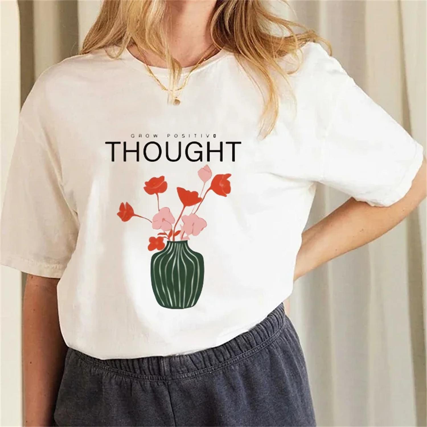 Fashion Art Pattern Printed Cartoon Style Round Neck Fun Style Women s 90s Casual Regular Top Summer Women s Basic T-Shirt S