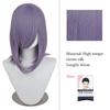 40cm Anime Synthetic White Purple Cosplay Wigs Short Green Hair Straight Silver Wig Pink Hairpiece Short Wig with Bangs