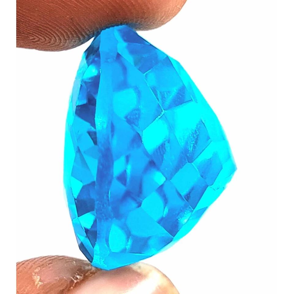 Extremely Rare 52 Ct Pear Cut Blue Sapphire Loose Gemstone Free Gift