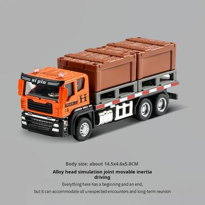 Alloy Dump Truck Flat Trailer Fuel Tank Car Model Removable Engineering Transport Container Lorry Vehicle Toy For Boy