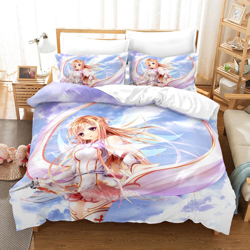 Japanese Cartoon Three-Piece Quilt Set Printing 3D Digital Printing Quilt Set