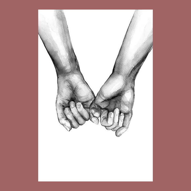 Abstract Black And White Sketch Canvas Art Posters And Prints Nordic Lover Holding Hands Canvas Paintings Home Wall Art Pictures