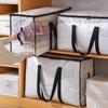 Foldable Quilt Organizer: Transparent, Moisture-Proof Storage Bag with Mesh Design