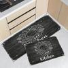 Grey Wood Sketch Kitchenware Mat Non Slip Waterproof Runner Rug Easy Clean Farmhouse Kitchen Floor Carpet