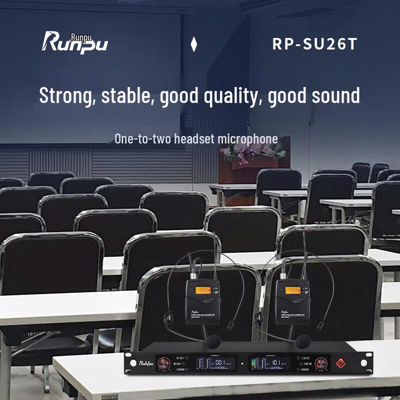 Runpu Professional UHF Wireless Dual Headset Conference Microphone System (CN version)