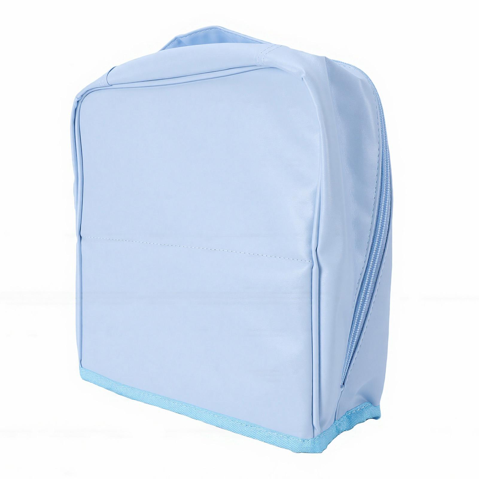 Partitioned Makeup Bag Wide Opening Large Capacity Stand Up Travel Makeup Organizer Blue