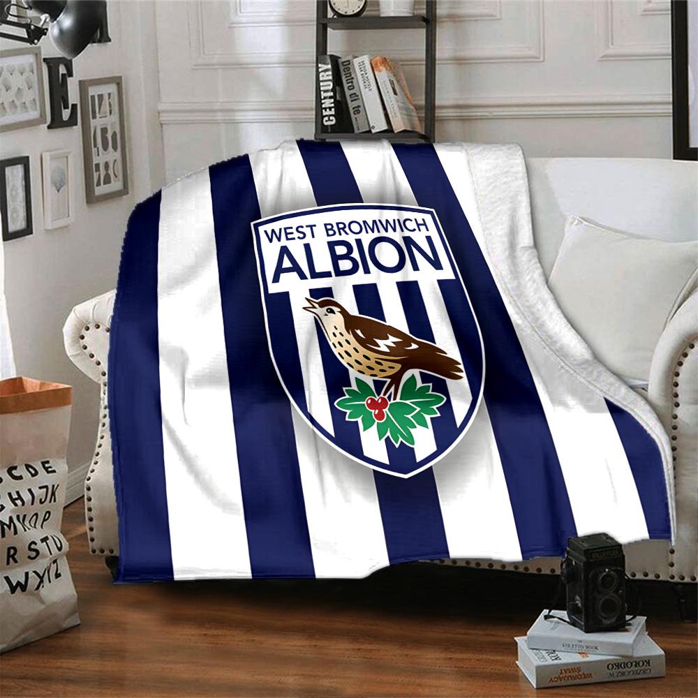 Bromwich Albion Flannel Blanket, Soft Polyester, Modern Design, All-Season for Camping, Travel, Gifts for holidays or birthdays