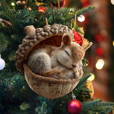 Christmas 2D Acrylic Animals Pendant Christmas Tree Hanging Decoration Perfect Holiday Gift 2025 Xmas Navidad Party Supplies