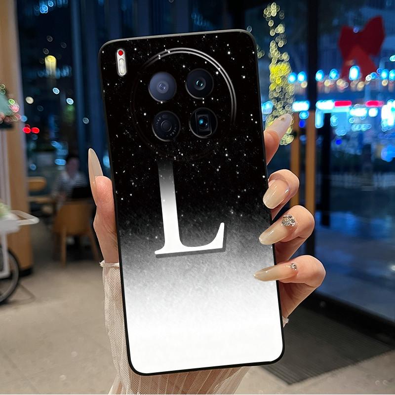 Cover For Tecno Camon 40 Premier 5G Case New Letter With Flower Shiny Starry Sky Soft Silicone Black Back Anti-scratch Cover