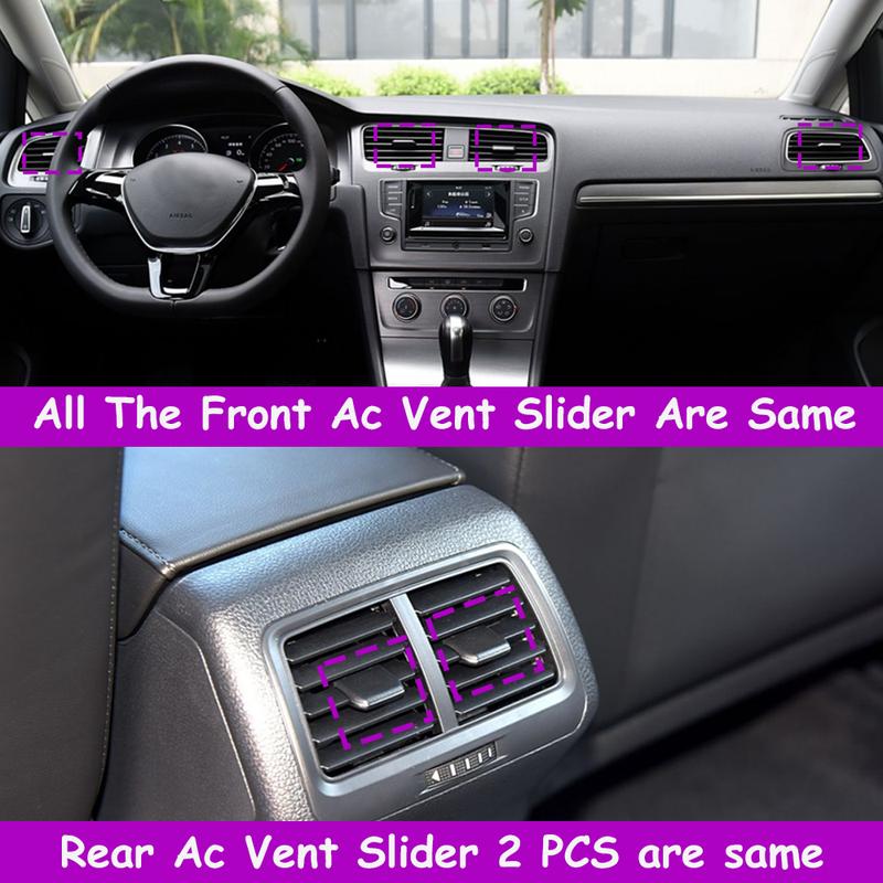 Golf 7 1/2PCS Car Front Dashboard Rear Air Conditioner AC Vent Grille Outlet Tab Clip Pick Slider For VW Volkswagen 2014-