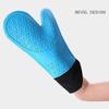 Black Thicken Silicone Oven Mitts Gloves Heat Resistant Non-slip Kitchen Cooking Baking Z29828