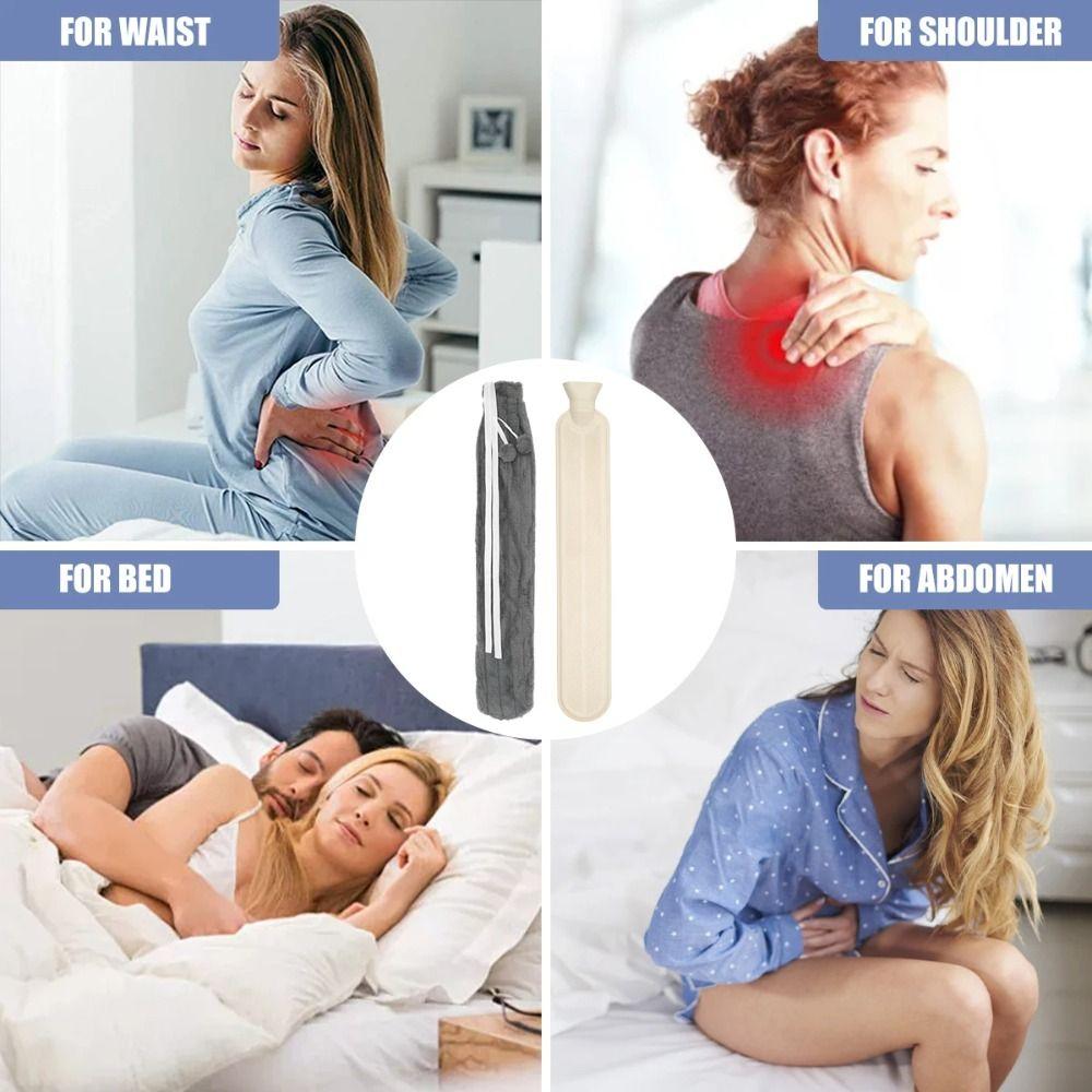 72cm Warmwasserbeutel Auslaufsicher Mit Wasser gefüllt Taillenwärmer Weich Länglich Heißwasserflaschenbeutel Fuß