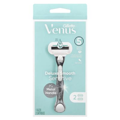 Venus, rasoir Deluxe Smooth Sensitive et lames, 1 rasoir, 2 lames