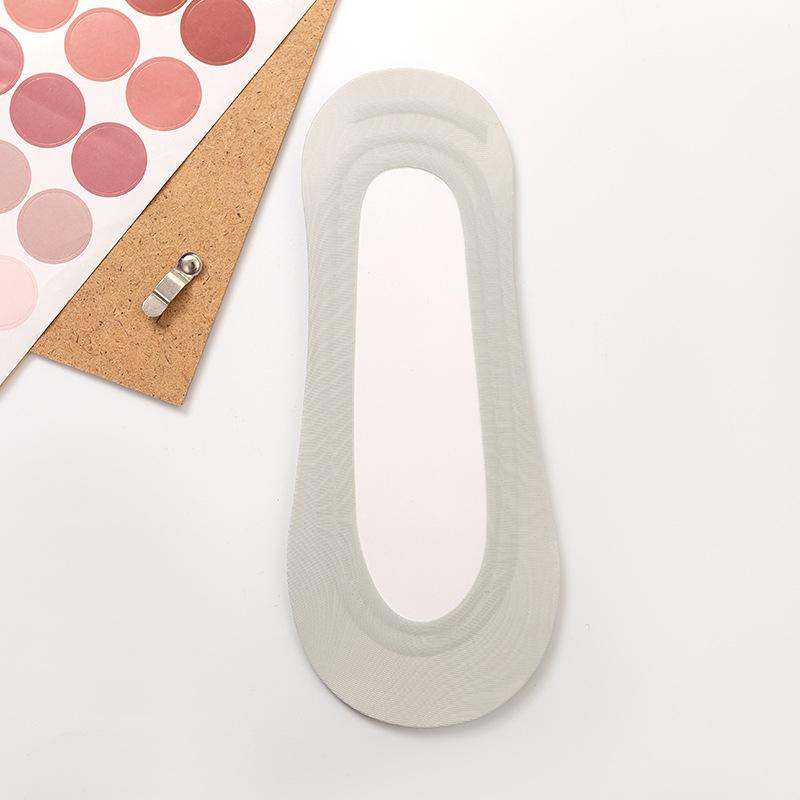 Summer Socks, Women's Thin Socks, Women's Ice Silk, Solid Color Boat Socks, Women's Non-falling Heels, Invisible Socks, Ultra-shallow Silicone