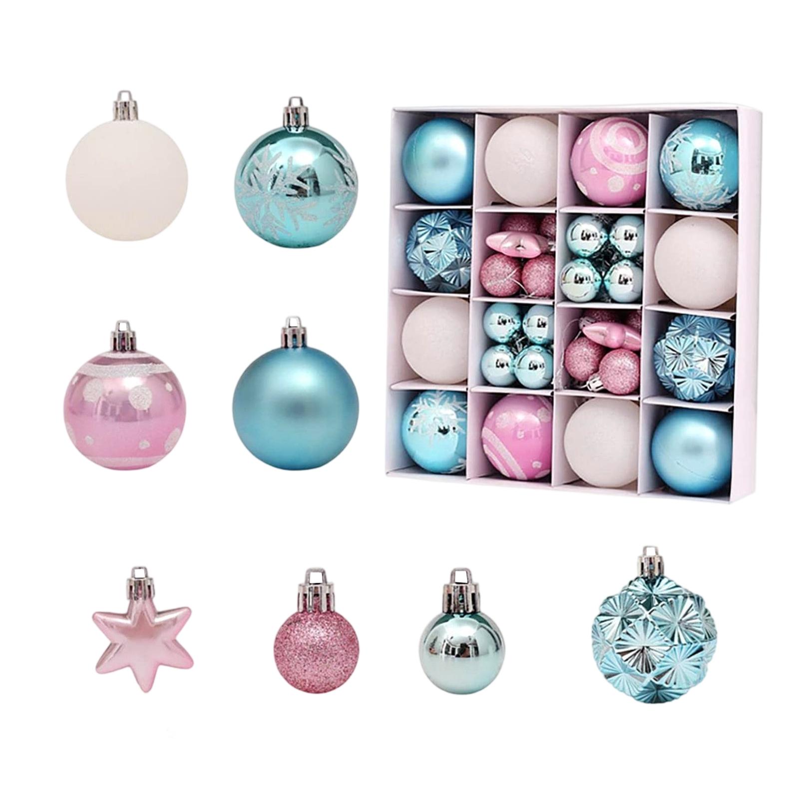 

42pcs Christmas Tree Ornament Plastic Ball Decorations For DIY Crafts And Painted Designed Boxes Pendant One Size