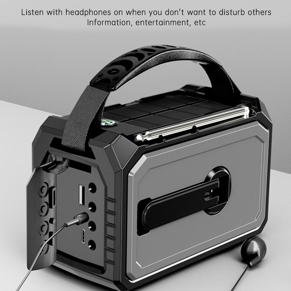 Portable Radio With Flashlight Power Bank And SOS For Camping And Survival LED Flashlight Power